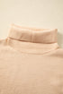 Drop-Shoulder Colorblock Turtleneck Knit Sweater Side-Slit Hem